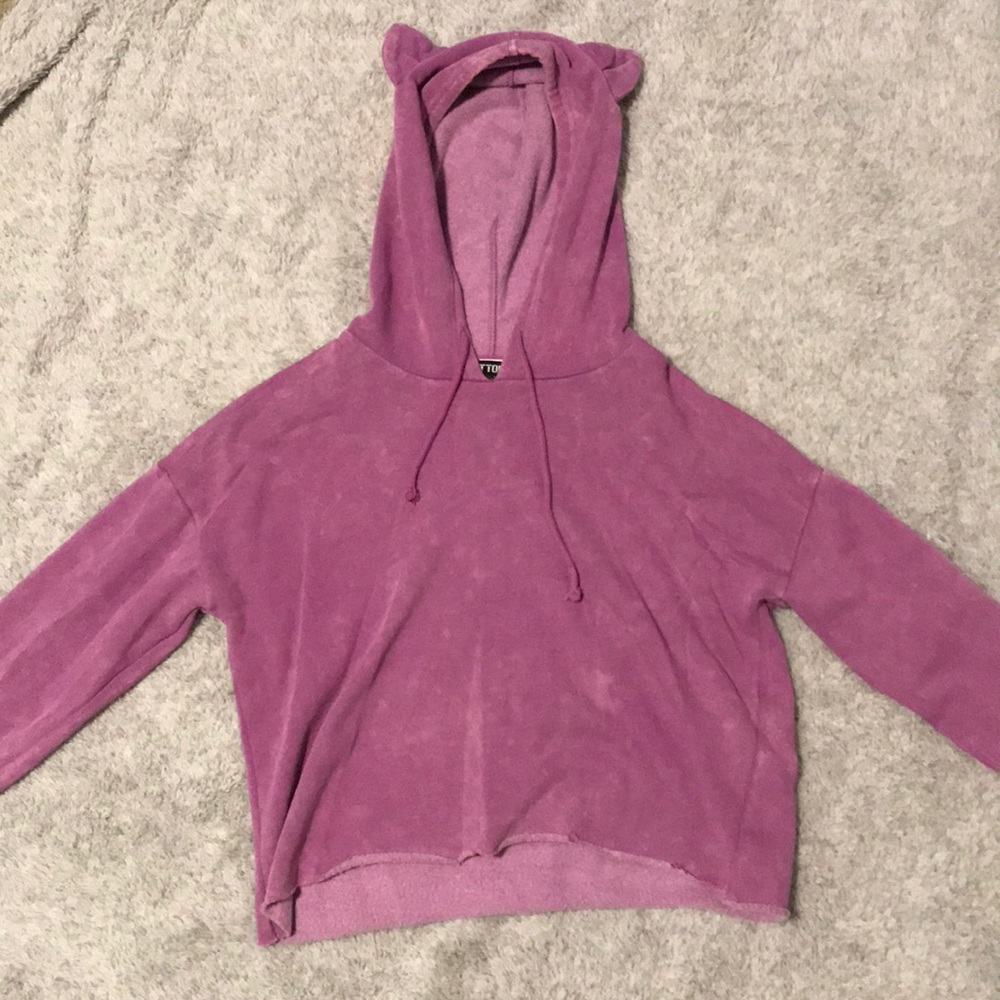 purple cat cropped sweatshirt from hot topic